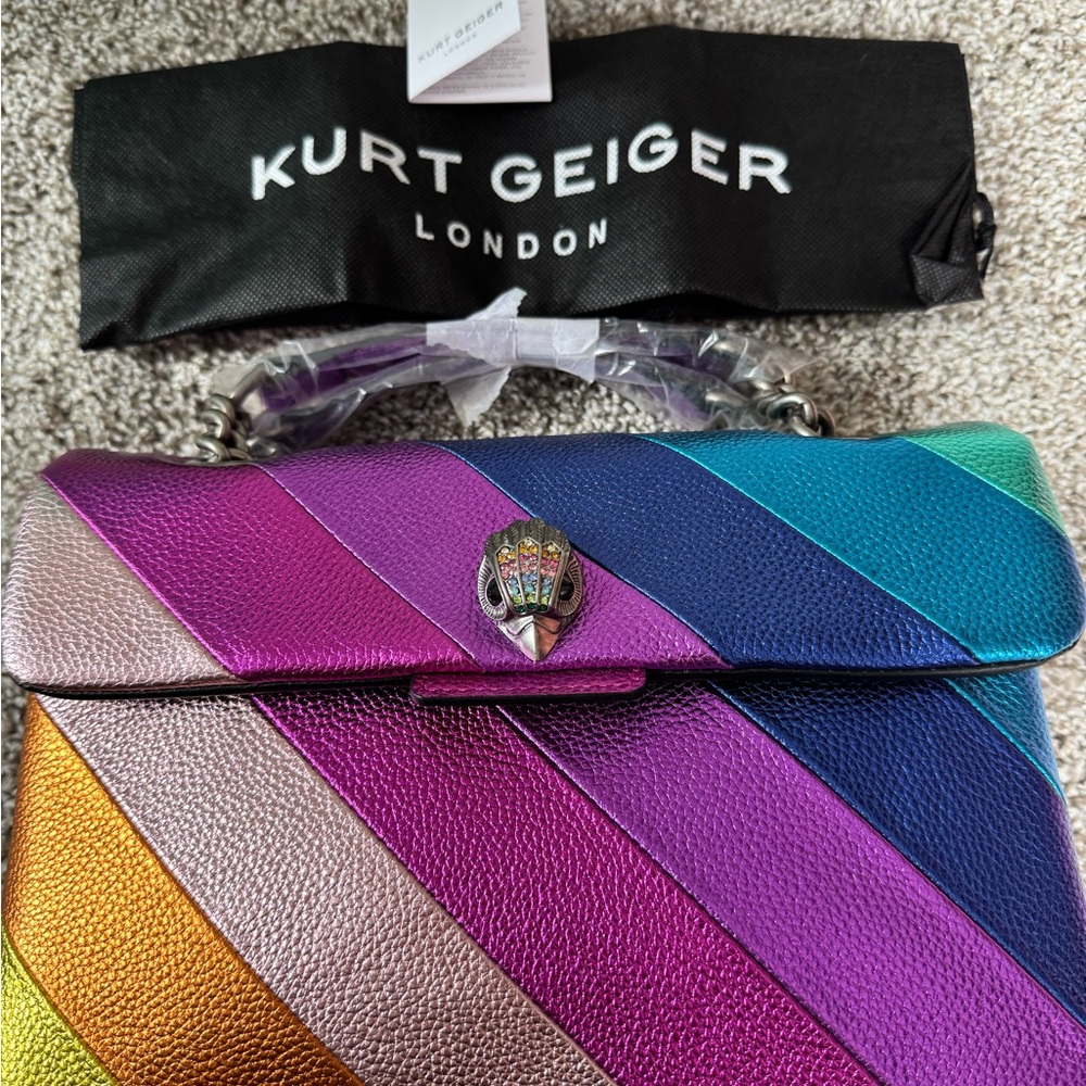 Kurt Geiger London Rainbow Striped Women's Bag The Kensington. Brand new.